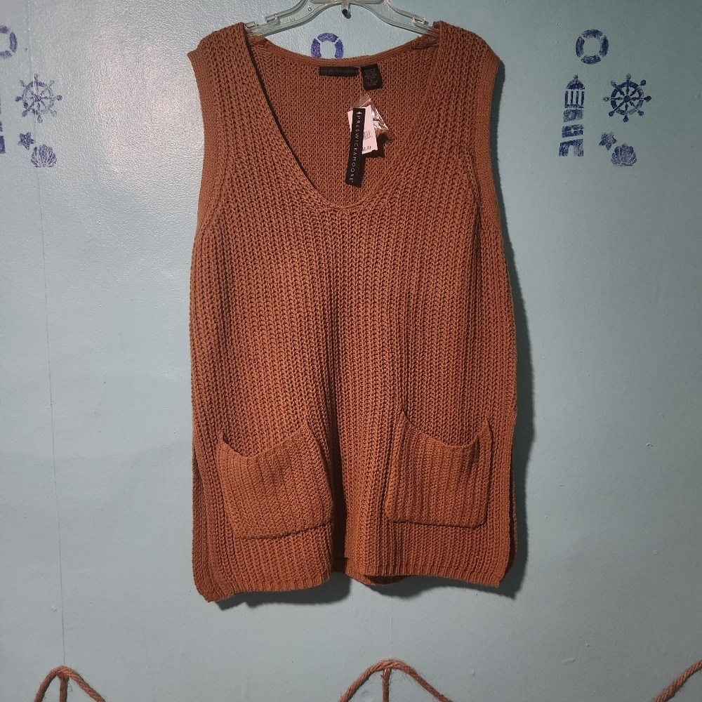Size Large Brown Preswick & Moore Sweater Vest Dress